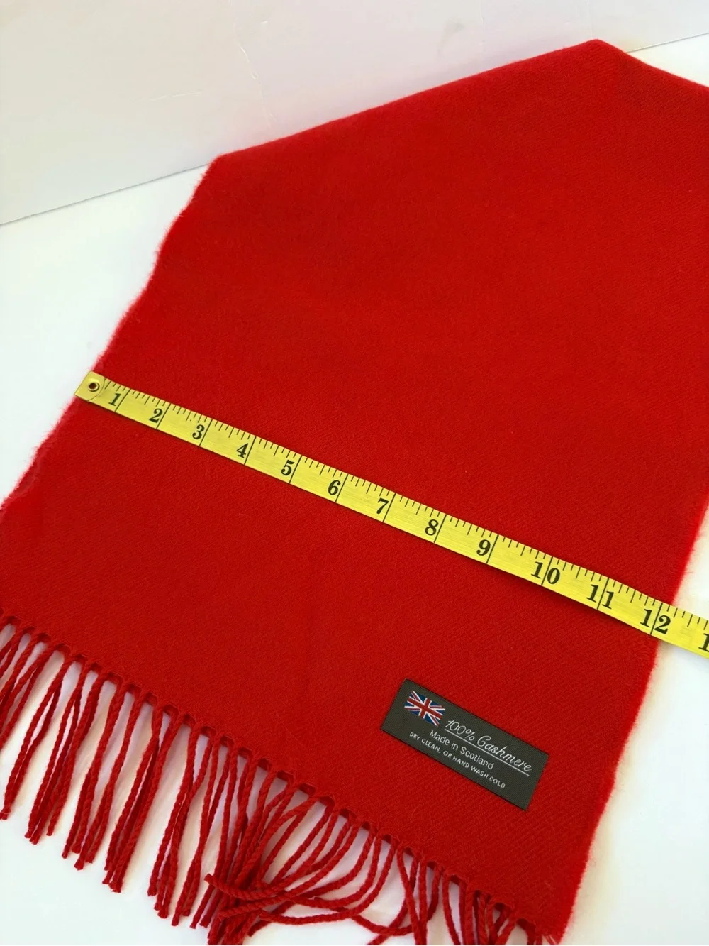 100% CASHMERE Scotland Scarf Red Wrap Scarf Winter Warm Academia Career Preppy